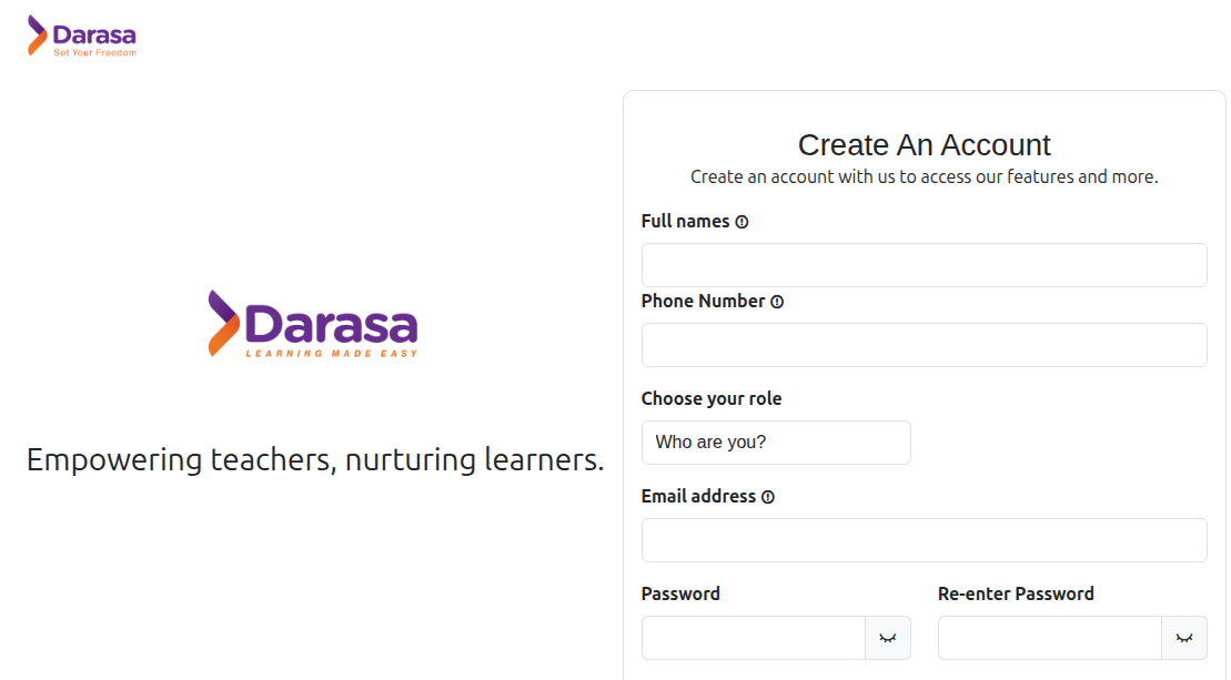 Creating an account